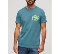 Superdry Camiseta de hombre con Logo Vintage Neón. Azul L