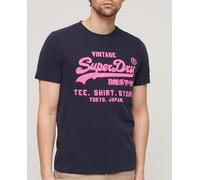 Superdry Camiseta de hombre con Logo Vintage Neón. Azul marino 2XL