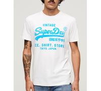 Superdry Camiseta de hombre con Logo Vintage Neón. Blanco 2XL