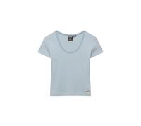 Superdry Camiseta de manga corta a rayas para mujer Athletic Essentials, Blue Niebla Strip, 40