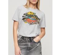 Superdry Camiseta de mujer corte relajado con Gráfico vintage logo. Gris claro 36/10