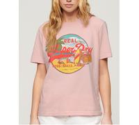 Superdry Camiseta de mujer corte relajado con Gráfico vintage logo. Rosa 38/12