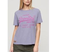 Superdry Camiseta de mujer de corte relajado Heritage con logo vintage. Lila 36/10