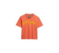 Superdry Camiseta de mujer holgada y castaza para exteriores, Coral Brillante, 40