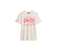 Superdry - Camiseta de neón vintage para hombre con logo impreso, crudo, M