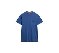 Superdry Camiseta esencial lavada para hombre con bolsillo, Azul Marino Supermarino Lavado, XXL