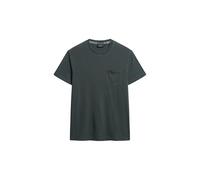 Superdry Camiseta esencial lavada para hombre con bolsillo, Negro Lavado, XXL