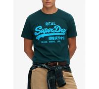 Superdry Camiseta gráfica con logotipo de neón Vintage. Verde oscuro M (M)