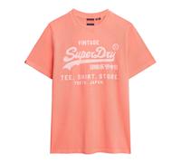 Superdry Camiseta Hombre - VI Neón Amplio Camiseta,Logo,Cuello Redondo,Monocromo