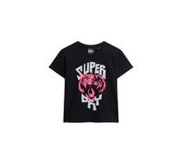 Superdry Camiseta 'Lo-fi Rock' rosa / negro / blanco L rosa / negro / blanco