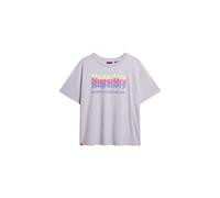 Superdry Camiseta verde neón / lila / lavanda / rosa oscuro, Talla M