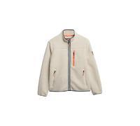 Superdry Chaqueta de forro polar para mujer con cremallera completa, crudo, 38