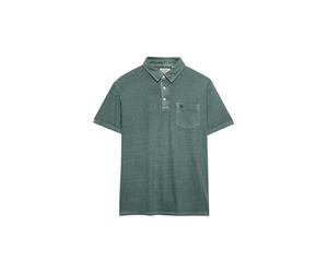 Superdry Classic Cotton Linen Polo Shirt, Olive Branch Green, L Men's