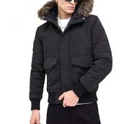 Superdry COAT EVEREST HOODED PUFFER BOMBER Jet Black L HOMBRE