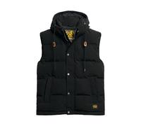 Superdry COAT EVEREST HOODED PUFFER GILET Jet Black 2XL HOMBRE