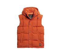Superdry COAT EVEREST HOODED PUFFER GILET Pureed Pumpkin Orange M HOMBRE