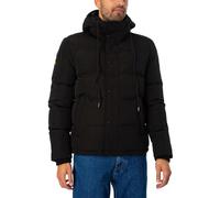 Superdry COAT EVEREST SHORT HOODED PUFFER Jet Black XL HOMBRE