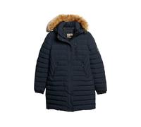 Superdry Fuji Hooded Mid Length Puffer Chaqueta, Nordic Chrome Navy, 36 para Mujer