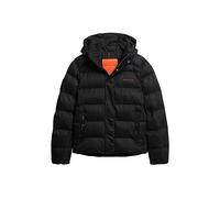Superdry COAT HOODED MICROFIBRE SPORT PUFFER Black 2XL HOMBRE