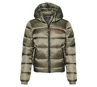 Superdry COAT SPORTS PUFFER BOMBER JACKET Dusty Olive 10 MUJER