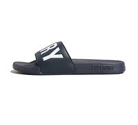 Superdry Code Core Vegan Pool Slide, Chanclas Mujer, Deep Navy/Optic, Large