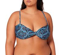 Superdry Conjunto de Bikini Boho Twist Bandeau Top para Mujer, Paisley Block Print Navy, M