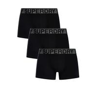 Superdry de los hombres 3 Pack Trunks, Negro