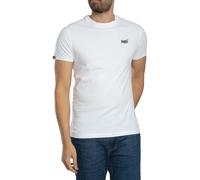 Superdry de los hombres Camiseta EMB con contraste esencial, Blanco