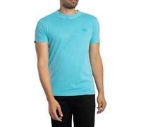 Superdry de los hombres Camiseta Essential Logo EMB Neon, Azul