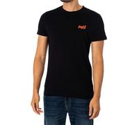Superdry de los hombres Camiseta Logo Esencial, Negro
