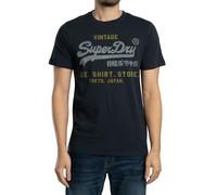 Superdry de los hombres Camiseta relajada con logotipo vintage, Azul