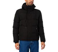 Superdry de los hombres Chaqueta acolchada corta con capucha Everest, Negro