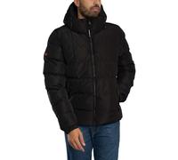Superdry de los hombres Chaqueta acolchada deportiva con capucha, Negro