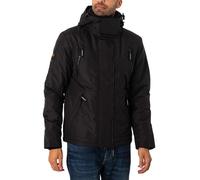 Superdry de los hombres Chaqueta cortavientos de montaña con capucha, Negro