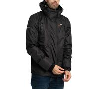 Superdry de los hombres Chaqueta cortavientos de montaña con capucha, Negro