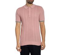 Superdry de los hombres Polo de punto texturizado, Rosado