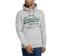Superdry de los hombres Sudadera con capucha clásica Vintage Duo, Gris