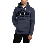 Superdry de los hombres Sudadera con capucha holgada con logotipo vintage, Azul