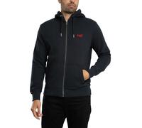 Superdry de los hombres Sudadera con capucha y logo esencial, Azul
