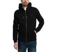 Superdry de los hombres Sudadera con capucha y logo esencial, Negro