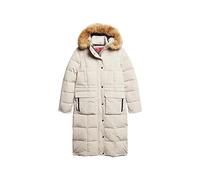 Superdry Everest Longline Puffer Coat Chaqueta, Chateau Grey, 42 para Mujer