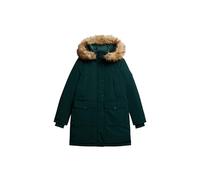 Superdry Everest - Parka de piel sintética para mujer, verde esmaltado, S