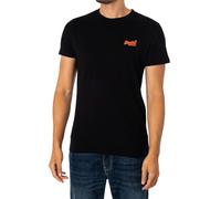 Superdry Essential Logo EMB tee T-Shirt, Black/Hazard Orange, L Men's