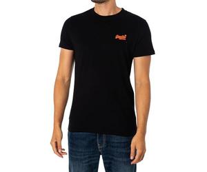 Superdry Für Erwachsene Essential Logo Emb tee T-Shirt, Schwarz/Hazard Orange, L