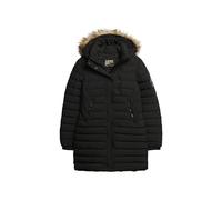Superdry Fuji Hooded Mid Length Puffer - Chaqueta para mujer, Negro, 36