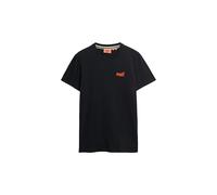 Superdry Herren Essential T-Shirt aus Bio-Baumwolle mit Logo Schwarz/Leuchtend Orange XXL