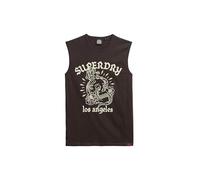 Superdry Herren Tanktop mit Tattoo-Grafik Bison Schwarz S