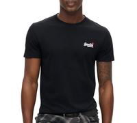 Superdry Hombre Camiseta EMB con Contraste Esencial, Black, L