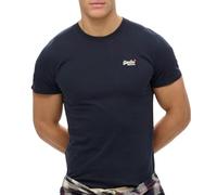 Superdry Hombre Camiseta EMB con Contraste Esencial, Eclipse Navy, M