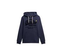Superdry Hombre Sudadera con Capucha Holgada con Logotipo Vintage, Lauren Navy, L